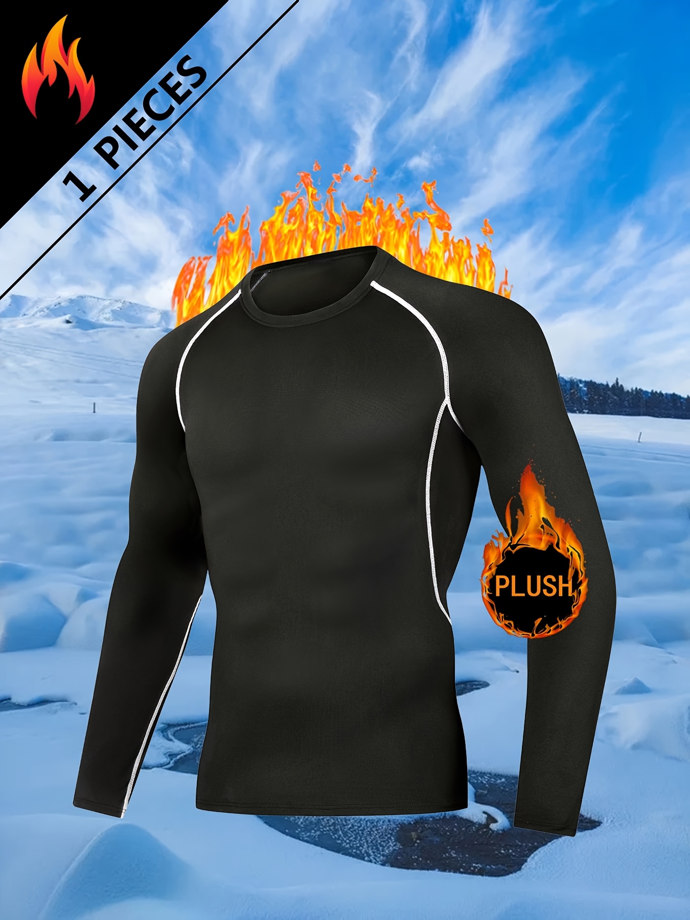 Thermal Long John - Men's Thermal Fitness Underwear Compression Long