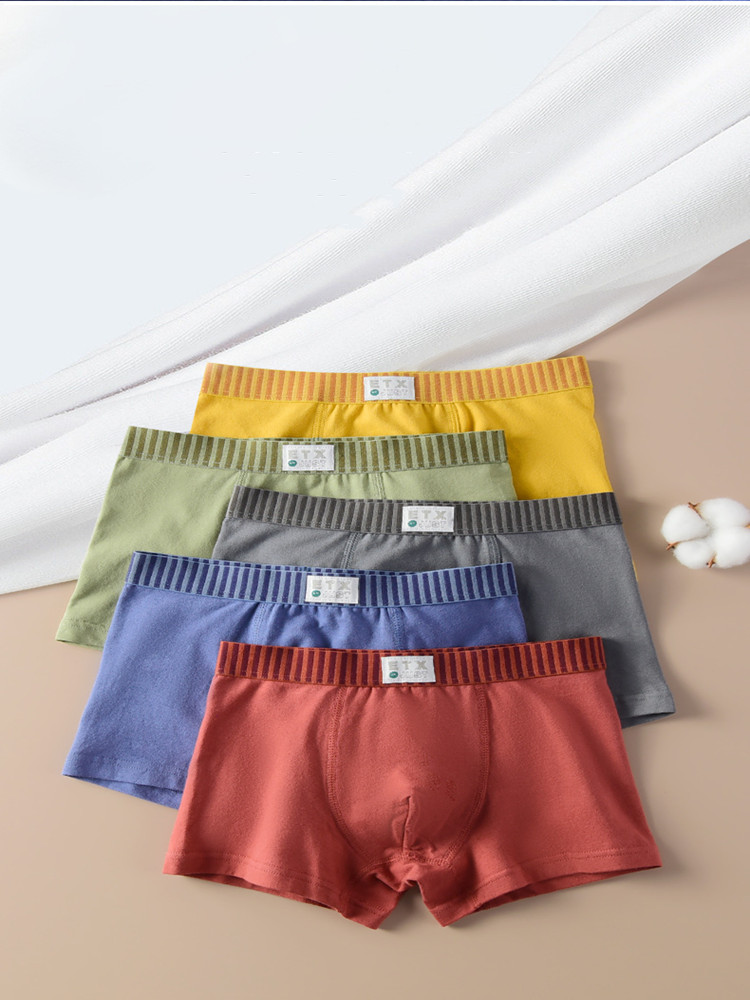 Boxer Brief Pack Cotton - new children high quality solid boys