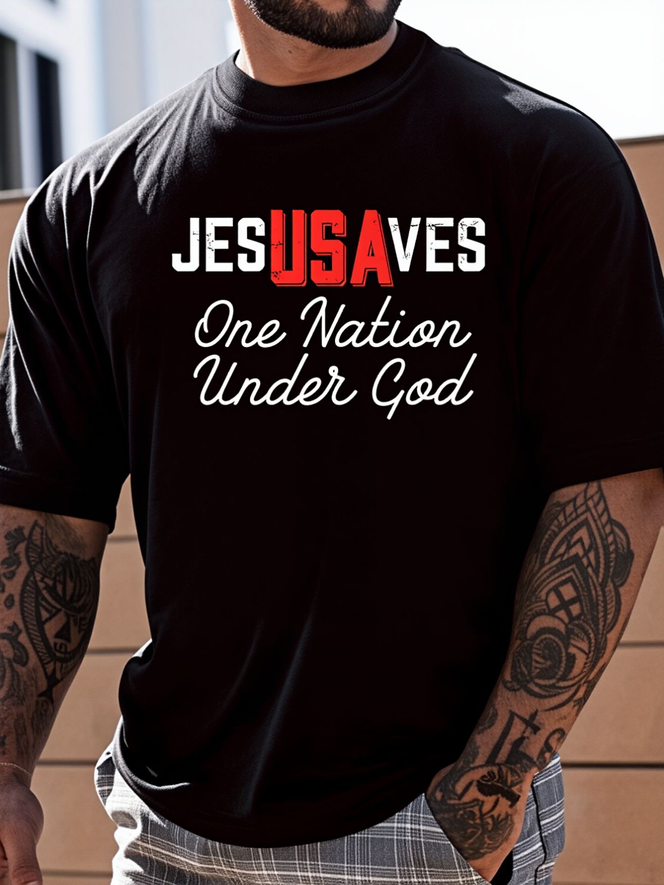 100% Cotton Jesus Saves USA On - مراجعة Undershirt Crew Neck وسعره