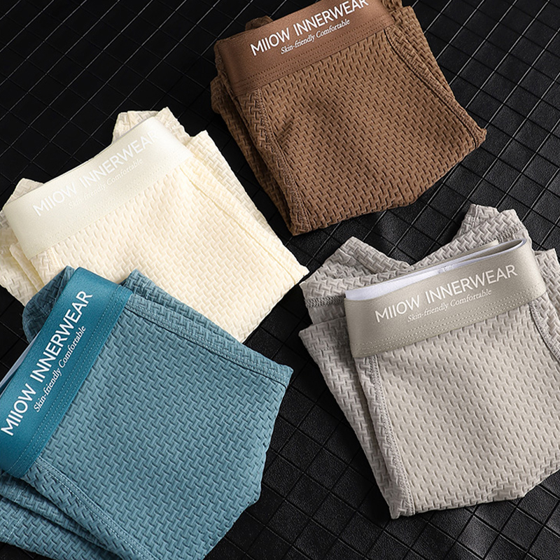 MiiOW 3Pcs Ice Silk Jacquard M - مراجعة Boxer Shorts Modal وسعره