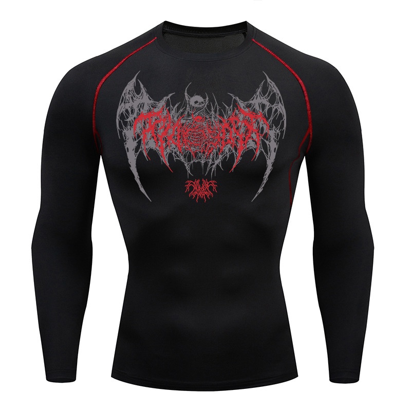 Skull Wings Print Long Sleeve  - مراجعة Base Layer Top وسعره