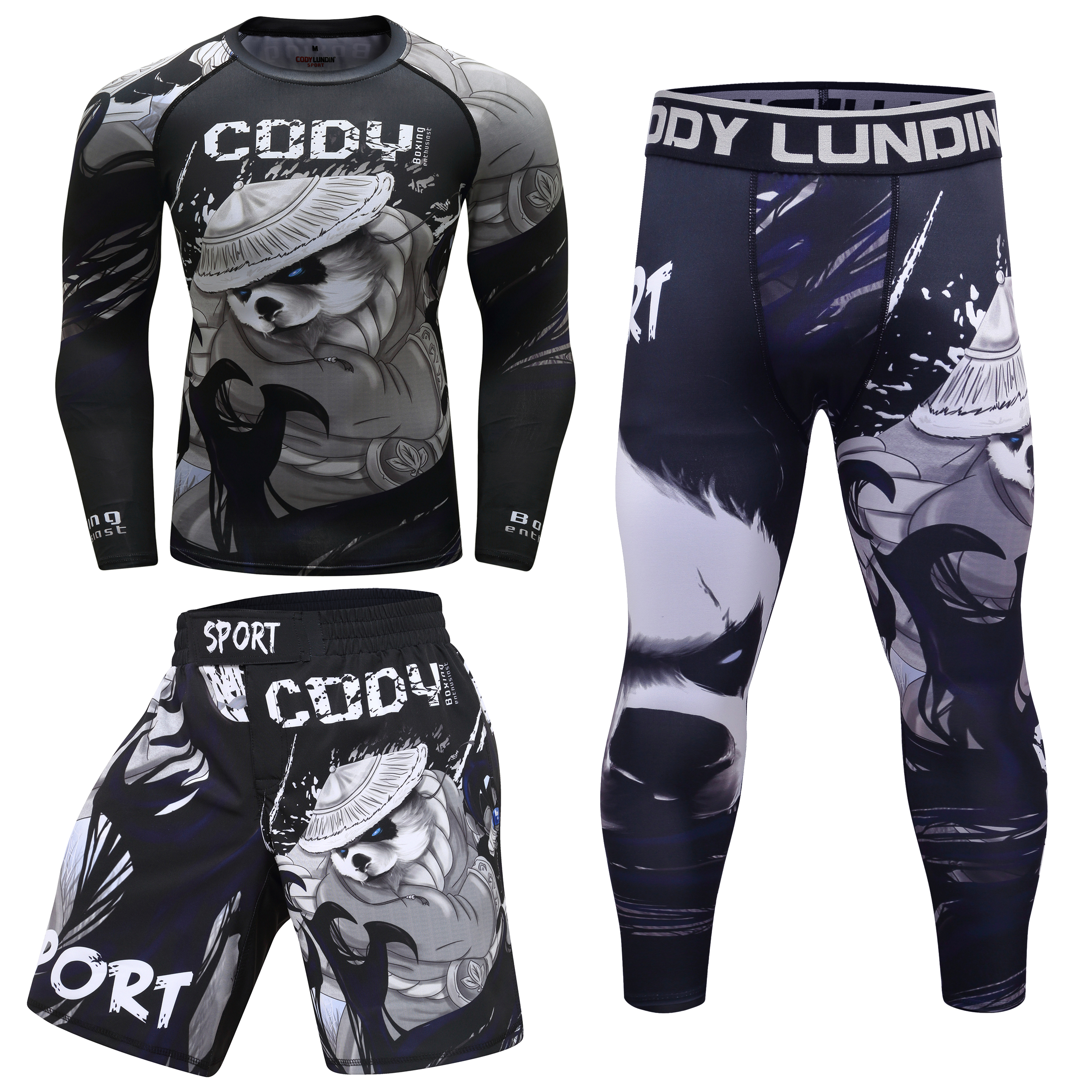 MMA boxing sets men 3d print R - مراجعة Compression Long Pant وسعره