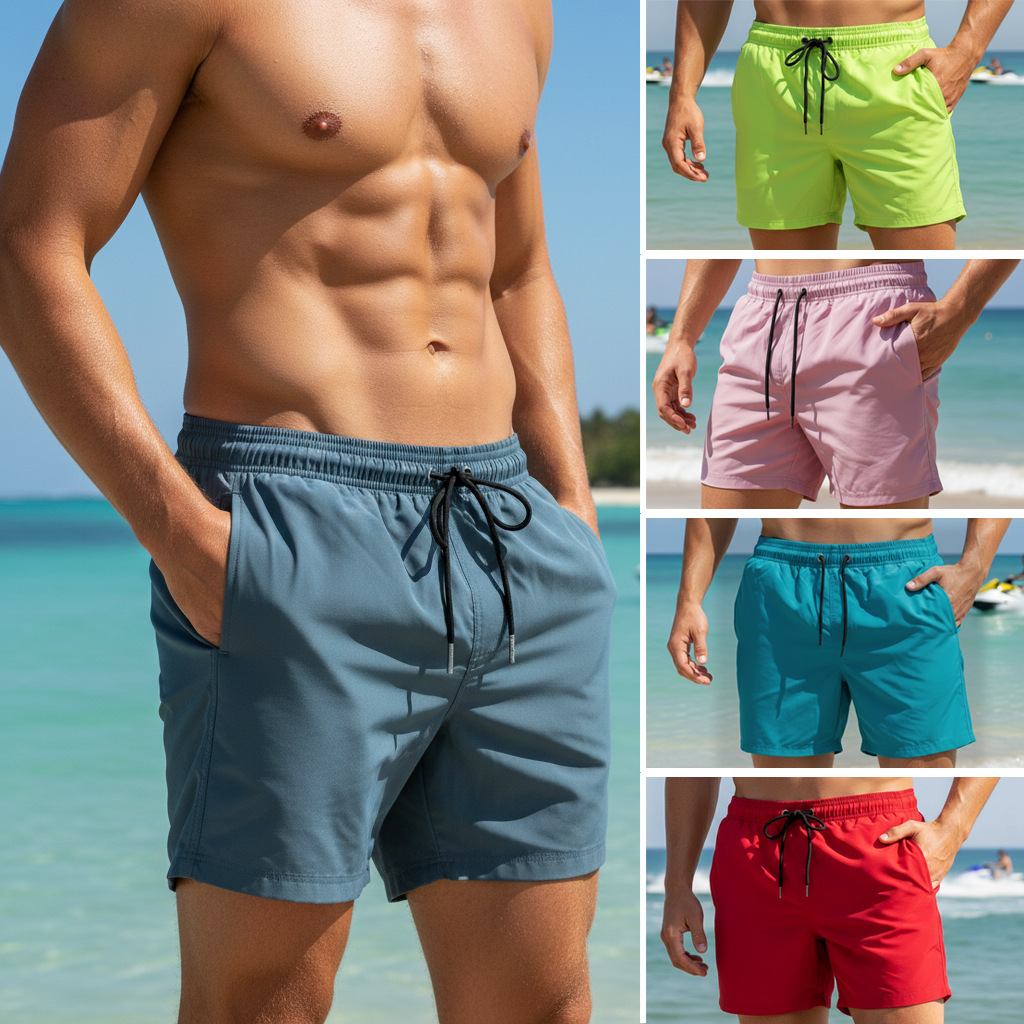 Summer Mens Plain Swim Shorts  - مراجعة Trunk Breathable Men وسعره