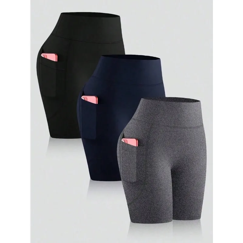 High Waist Yoga Shorts 3Pcs Se - مراجعة Compression Shorts Athletes وسعره
